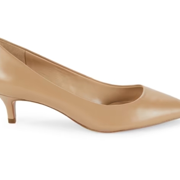 Sam Edelman Nude Beige Leather Kitten Heel Pump - Picture 2 of 3